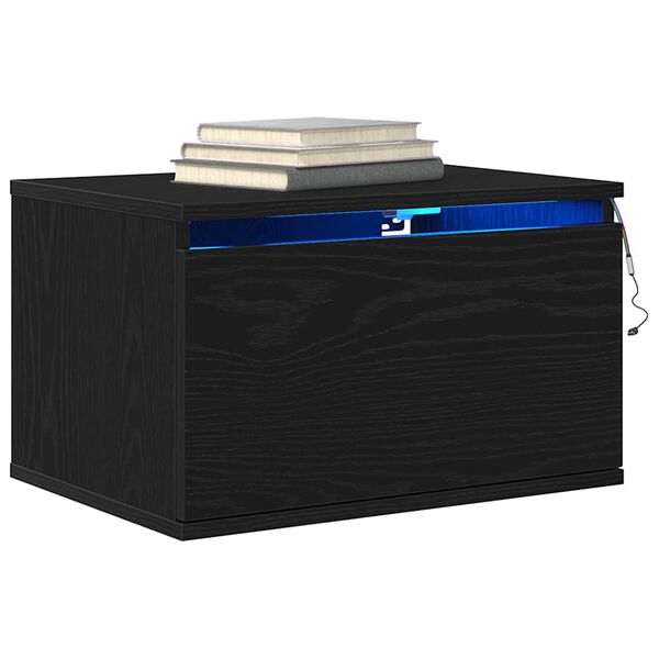 vidaXL Arm&aacute;rio de Cama Montado na Parede com gaveta Carvalho Preto