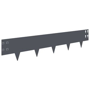 vidaXL Acabamento para Gramado 50 pcs 100 x 20 cm A&ccedil;o Antracite