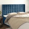vidaXL Cabeceira cama c/ abas veludo 163x16x118/128 cm azul-escuro