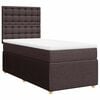 vidaXL Cama com molas/colch&atilde;o 100x200 cm tecido castanho-escuro