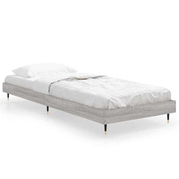 vidaXL Estrutura cama 75x190 cm derivados de madeira cinzento sonoma