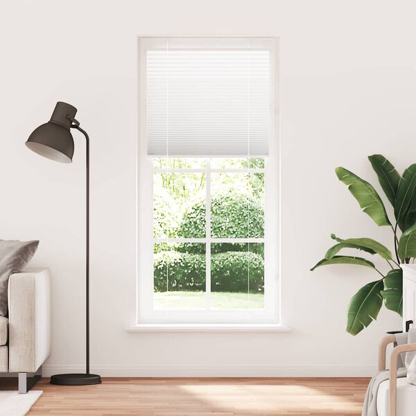 vidaXL Branco Plissada Cega 95x200 cm Largura Tecido 94,4 cm Poli&eacute;ster