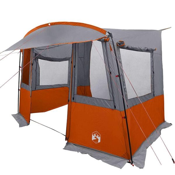 vidaXL Tenda de porta-malas para Caravana Retangular Cinza e Laranja