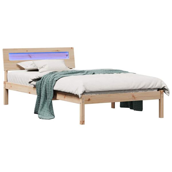 vidaXL Estrutura da Cama com cabeceira Castanho 90 x 190 cm