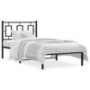 vidaXL Estrutura de cama com cabeceira 90x200 cm metal preto