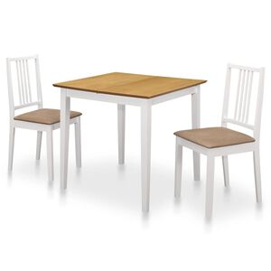 vidaXL 3 pcs conjunto de jantar MDF branco