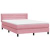vidaXL Cama com molas/colch&atilde;o 140x210 cm veludo Rosa