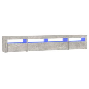 vidaXL M&oacute;vel de TV com luzes LED 240x35x40 cm cinzento cimento