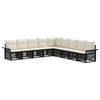 vidaXL Conjunto de Sof&aacute; de Jardim 9 unid. Preto vime PE