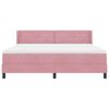 vidaXL Cama Box com colch&atilde;o com cabeceira Rosa 200 x 180 cm Veludo