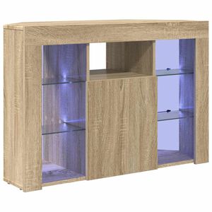 vidaXL Criado-mudo de LED para TV de Canto 100x40x68cm Carvalho Sonoma