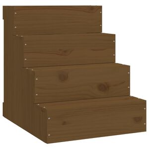 vidaXL Escada p/ animais de estima&ccedil;&atilde;o 40x49x47 cm pinho castanho mel