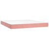 vidaXL Cama box spring c/ colch&atilde;o/LED 160x200 cm veludo rosa