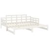 vidaXL Estrutura sof&aacute;-cama de puxar 2x(80x200) cm pinho maci&ccedil;o branco