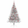 vidaXL Árvore de Natal Artificial Pré-iluminada Prateado 150 cm PET