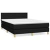 vidaXL Cama com molas/colch&atilde;o 140x190 cm tecido preto