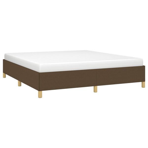 vidaXL Estrutura de cama sem colchão 180x200 cm tecido castanho-escuro