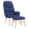 vidaXL Cadeira de descanso com banco tecido azul