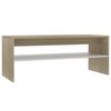vidaXL Mesa centro 100x40x40 cm contraplacado branco e carvalho sonoma