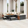 vidaXL Conjunto de Sof&aacute; de Jardim 13 pcs Preto e Creme vime PE