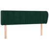vidaXL Cabeceira de cama c/ abas veludo 147x23x78/88cm verde-escuro