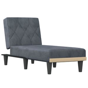 vidaXL Chaise longue veludo cinzento-escuro