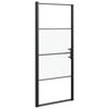 vidaXL Porta de chuveiro meio vidro fosco temperado 91x195 cm preto