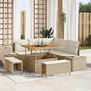 vidaXL Conjunto de Sof&aacute; de Jardim 8 pcs Bege Rattan Sint&eacute;tico