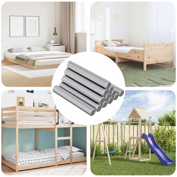 vidaXL Barra Roscada 1000 pcs Prateado A&ccedil;o