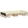 vidaXL Conjunto de Sof&aacute;s para Exterior 11 unid. Branco e Creme
