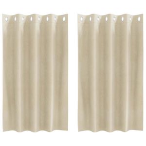 vidaXL Cortinas opacas 2 unid. Creme 140 x 140 cm Veludo