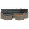 vidaXL Conjunto de Sof&aacute; de Jardim 7 unid. Cinzeto Rattan Sint&eacute;tico