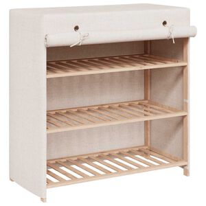vidaXL Sapateira com cobertura 79x40x80 cm tecido branco