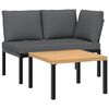 vidaXL 2 pcs conjunto de sof&aacute;s p/ jardim c/ almofad&otilde;es alum&iacute;nio preto