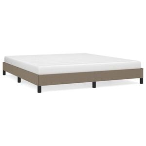 vidaXL Cama sem colch&atilde;o 160x200 cm tecido castanho-acinzentado