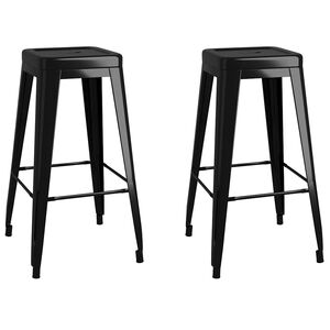 vidaXL Bancos de bar empilh&aacute;veis 2 pcs metal preto