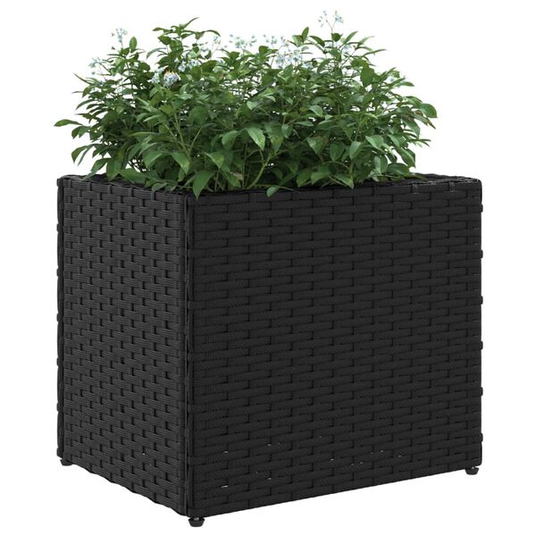vidaXL Vaso/floreira de jardim 2 pcs 36x30x32 cm vime PE preto
