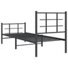 vidaXL Estrutura de cama com cabeceira e p&eacute;s 75x190 cm metal preto