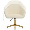 vidaXL Cadeira de jantar girat&oacute;ria veludo cor creme