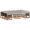 vidaXL Conjunto de Sof&aacute;s para Exterior 10 unid. Natural e Cinza claro