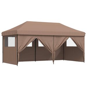 vidaXL Tenda de Festa Castanho 292 x 580 x 315 cm Tecido Oxford