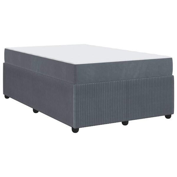 vidaXL Estrutura da Cama com colch&atilde;o Cinza Escuro 120 x 200 cm tecido
