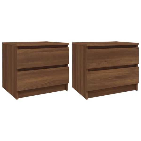 vidaXL Mesa cabeceira 2pcs 50x39x43,5 deriv. madeira carvalho castanho