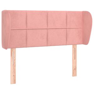 vidaXL Cabeceira de cama c/ abas veludo 83x23x78/88 cm rosa
