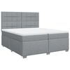 vidaXL Cama com molas/colch&atilde;o 200x200 cm tecido cinza-claro
