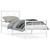 vidaXL Estrutura de cama com cabeceira e p&eacute;s 80x200 cm metal branco