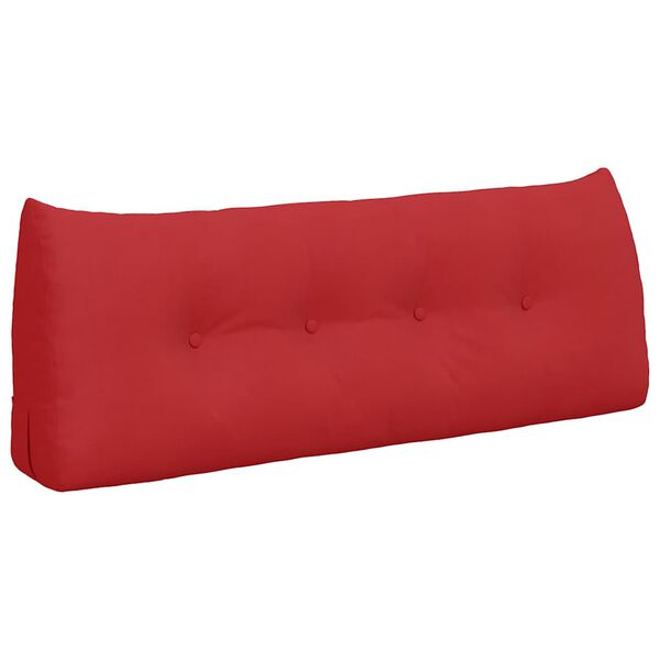vidaXL Travesseiro para Costas Vermelho 120 x 24 x 50 cm tecido
