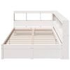 vidaXL Cama com estante sem colch&atilde;o 120x200 cm pinho maci&ccedil;o branco