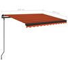 vidaXL Toldo retr&aacute;til manual com postes 3,5x2,5 m laranja e castanho