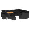 vidaXL Conjunto de Sof&aacute; de Jardim 12 unid. 11-N&uacute;mero de lugares Preto